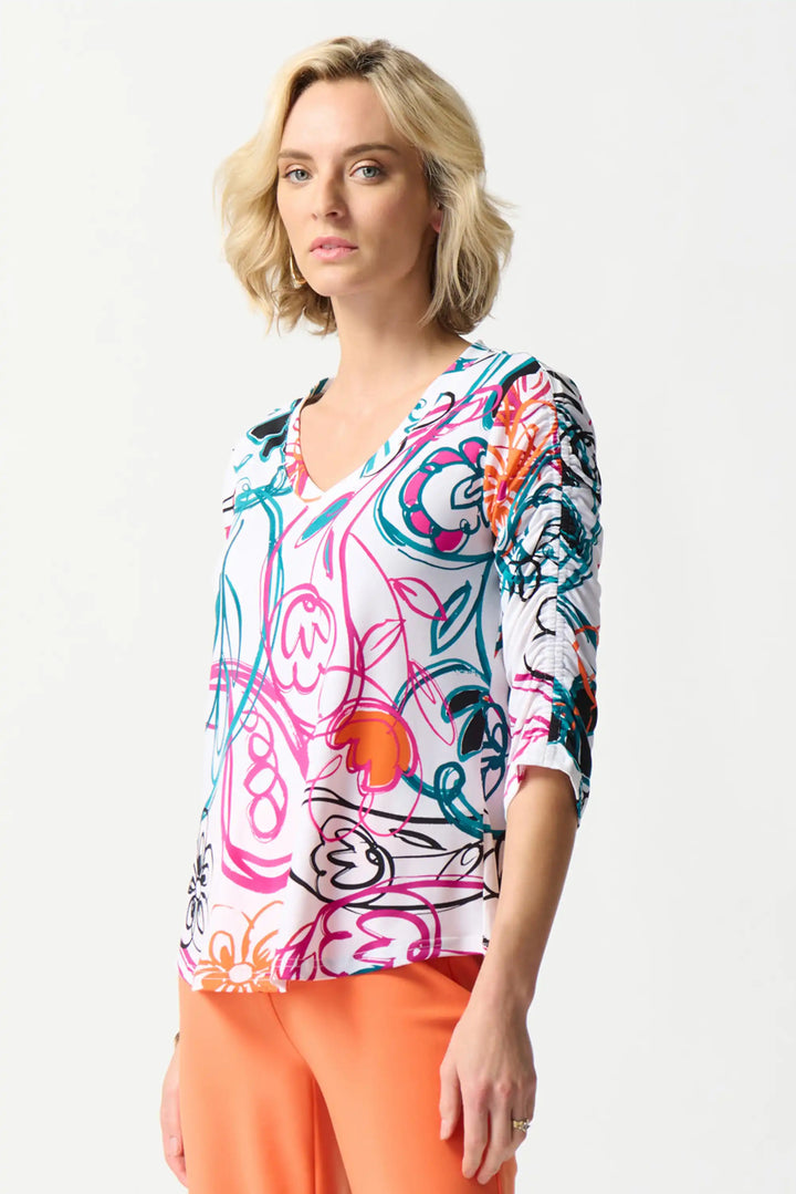 Joseph Ribkoff Vanilla/ Multicoloured Top Style 242179-2539