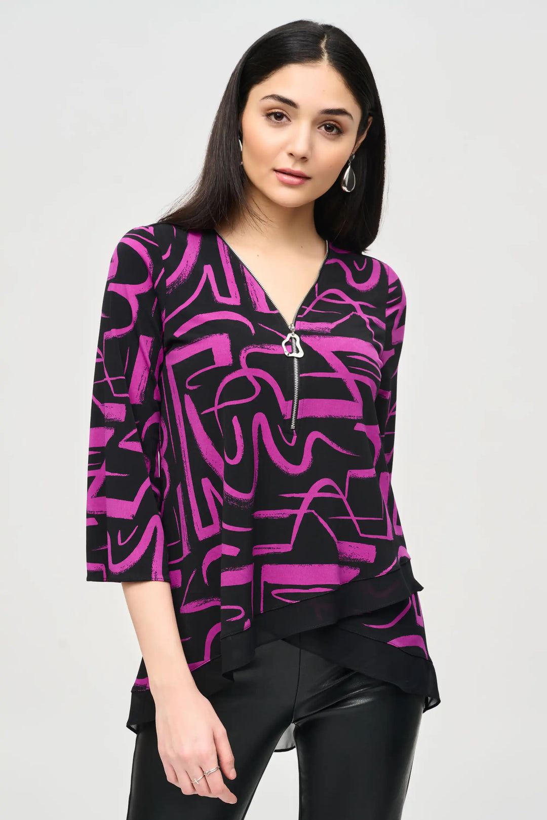 Joseph Ribkoff Black/Empress Top Style 243059-4281