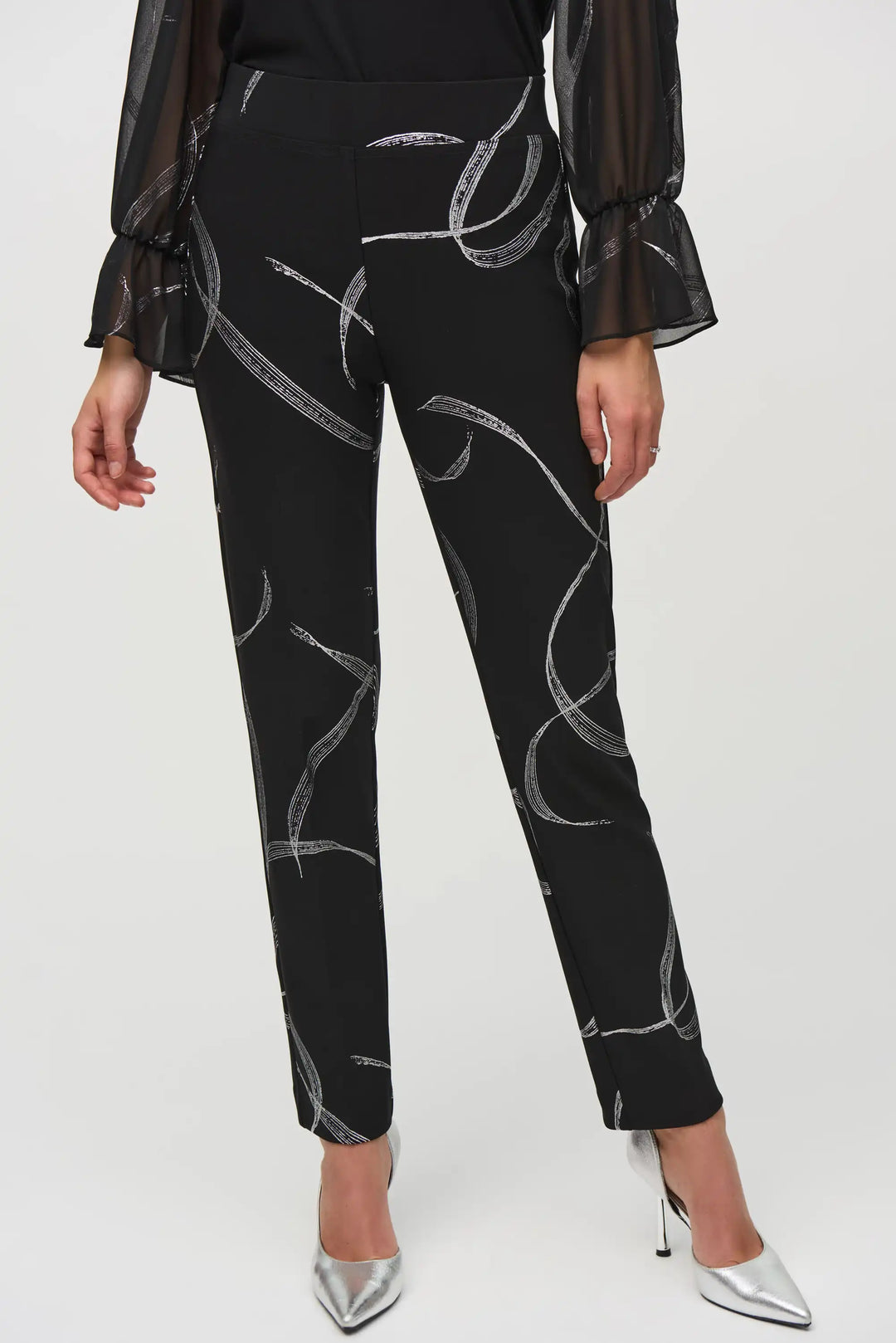 Joseph Ribkoff Black/Silver Trouser Style 244119-196