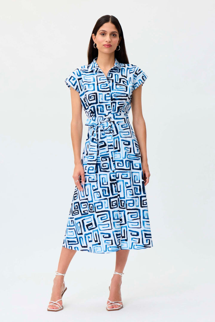 Joseph Ribkoff Vanilla/ Blue Dress Style 232036 - Blue, Dress, New, SS23, Vanilla ginasmartboutique